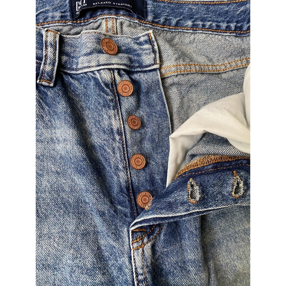 Gap Jeans Womens 16 Blue '90s Loose Straight Relaxed Medium Wash Denim 36x29 - Picture 6 of 11